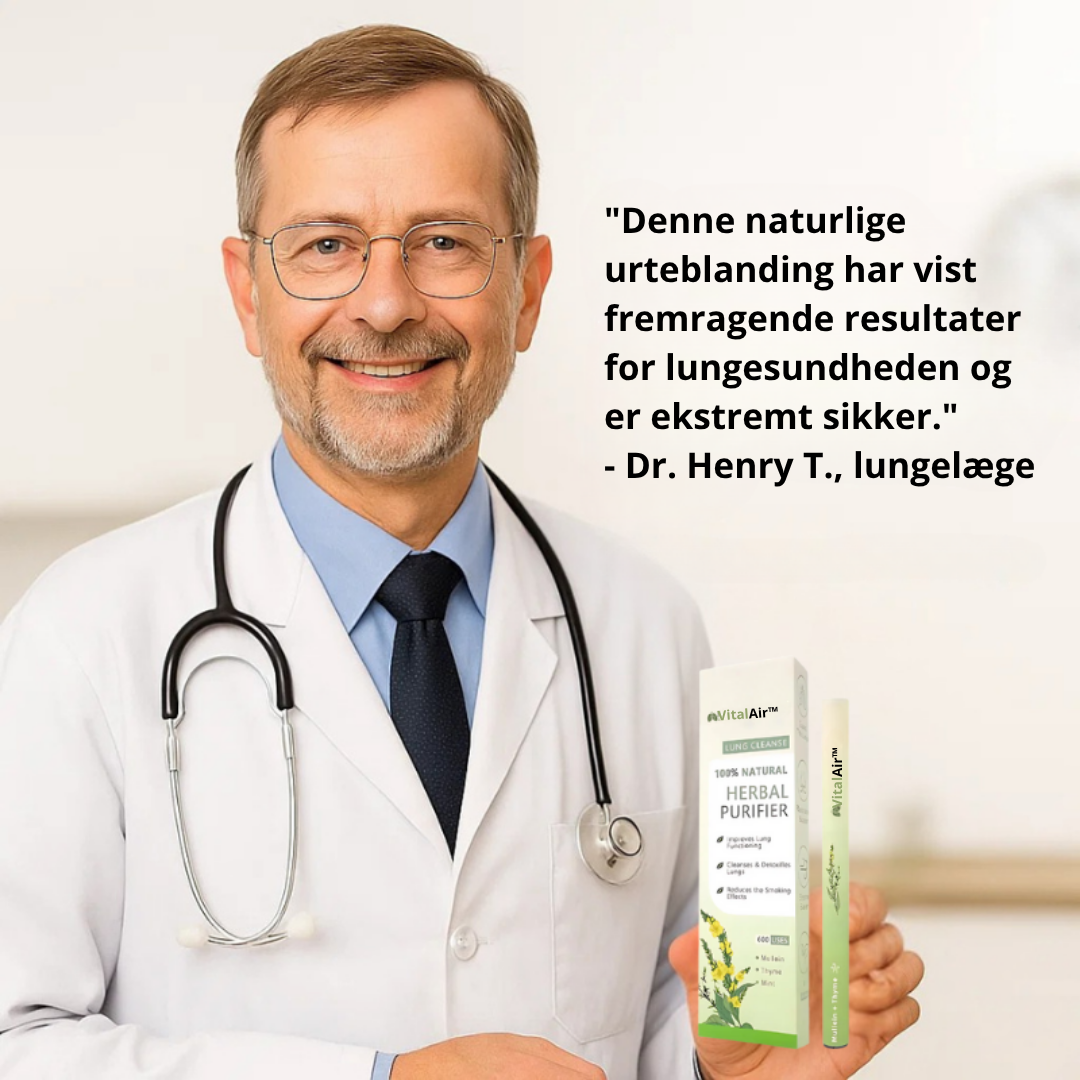 VitalAir™-inhalator til sunde lunger | Rens dine luftveje og forbedr din vejrtrækning med 98 % på 7 dage!