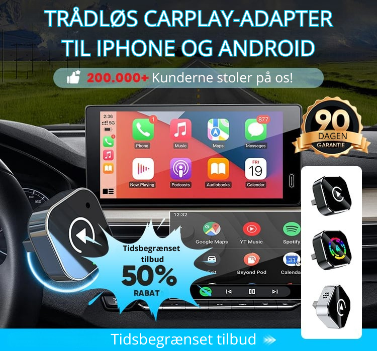 CarSmart™ | Trådløs CarPlay & Android Auto