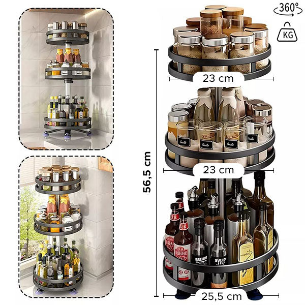 SpinRack™ - 360° drejelig metalorganisator (3 lag)