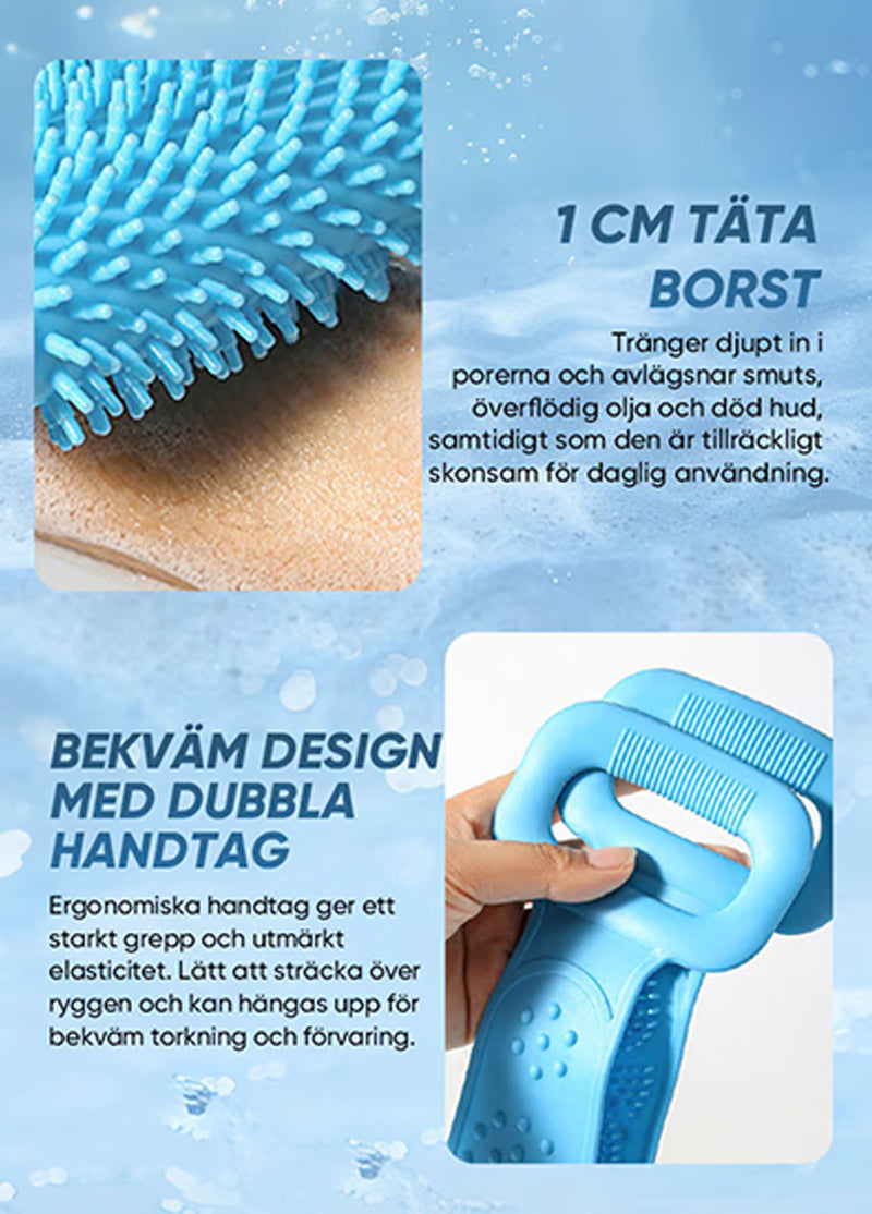 Silikon badbälte skrubbar borste