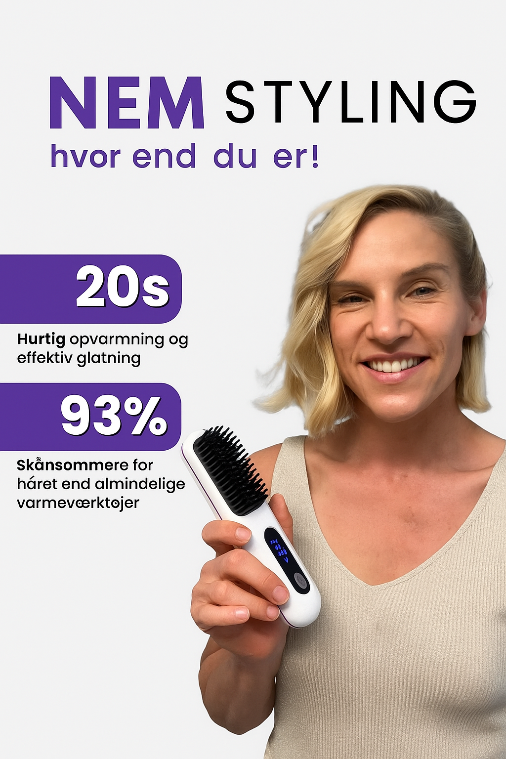 BrushPro - Aulora Bærbar stylingbørste