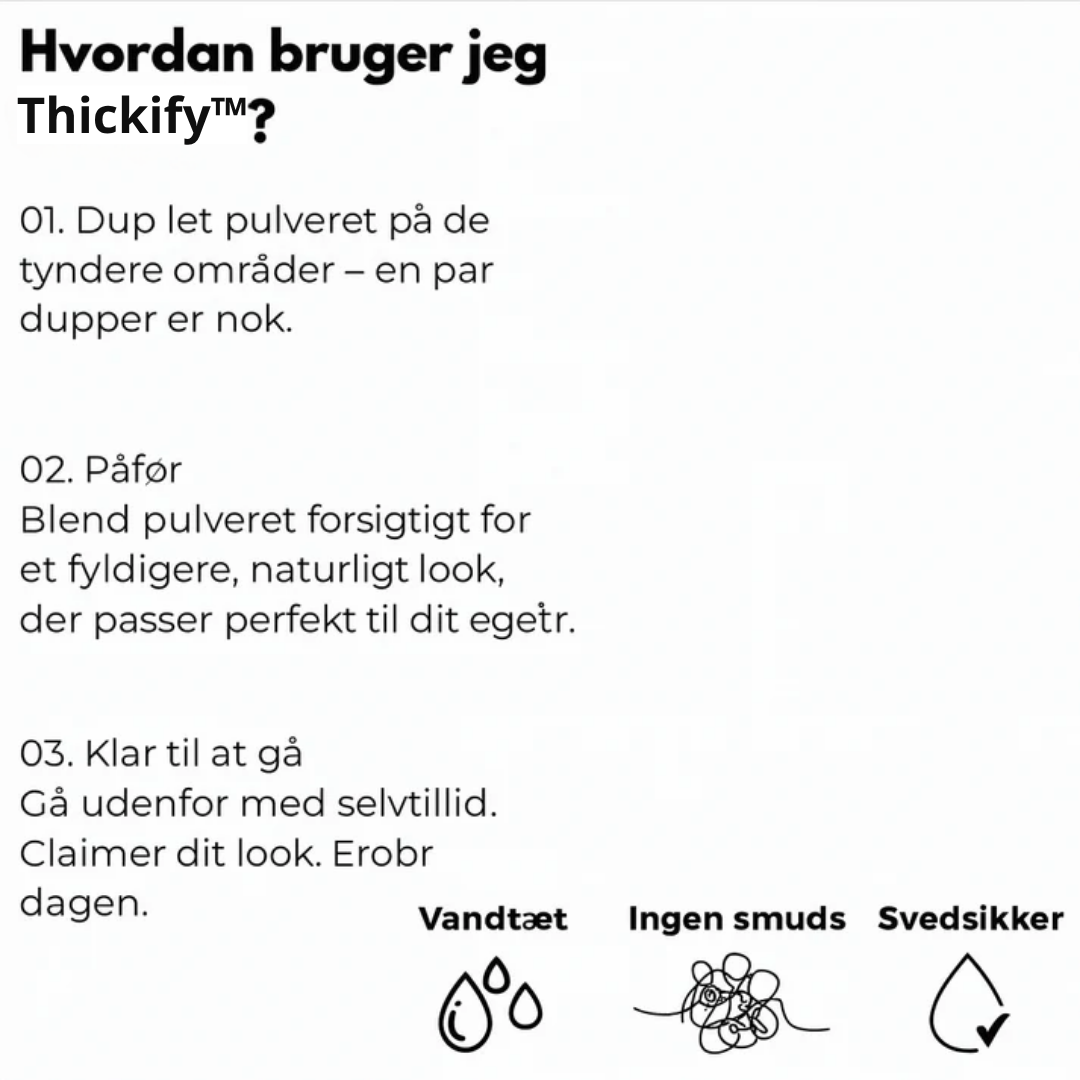 Thickify™ Hårlinje Pulver - Synligt fyldigere hår på få sekunder!