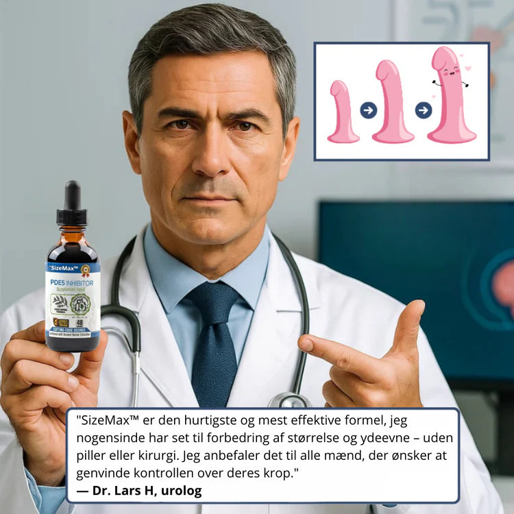SizeMax™ | Få øjeblikkelig erektion og øg din penis længde med 93% på bare 15 minutter!